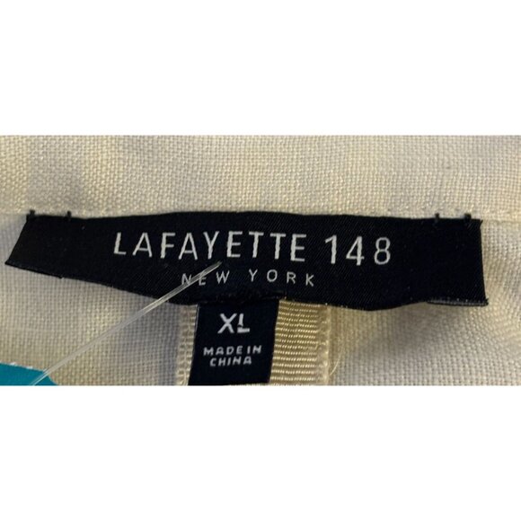 Lafayette 148 Linen Blouse Tan XL Button-Down Relaxed Fit - Picture 5 of 5